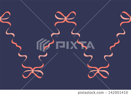 Seamless pattern with pink bows. Hairstyles, hair, festive gift wrapping 142001410