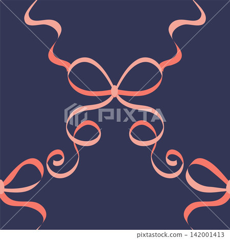 Seamless pattern with pink bows. Hairstyles, hair, festive gift wrapping Seamless pattern with pink bows. Hairstyles, hair, festive gift wrapping 142001413