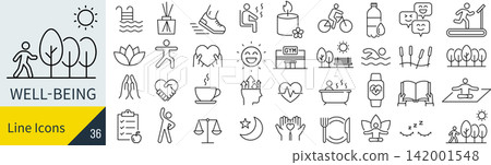 Icon set related to well-being 142001548