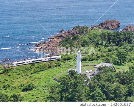 Aomori Prefecture: View of Tanesashi Coast and Tohoku Emotion (restaurant train) in Hachinohe City Aomori Prefecture: View of Tanesashi Coast and Tohoku Emotion (restaurant train) in Hachinohe City 142001627