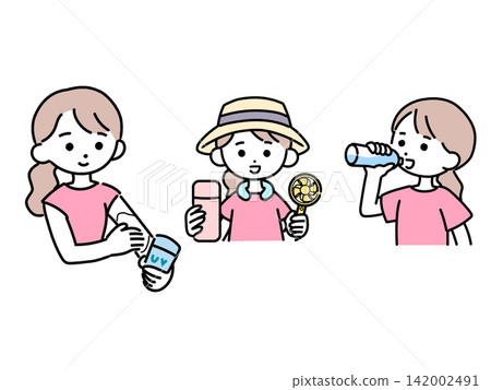 女性採取措施應對高溫 女性採取措施應對高溫 142002491