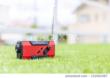 Emergency radio placed outdoors Emergency radio placed outdoors 142002987