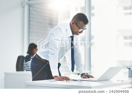 Business, smile and man with laptop, internet and connection with online reading, email and confidence. Risk officer, employee and consultant with computer, career ambition and agent with network Business, smile and man with laptop, internet and connection with online reading, email and confidence. Risk officer, employee and consultant with computer, career ambition and agent with network 142004998