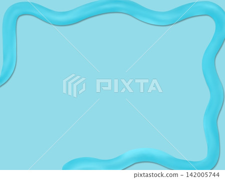 Light blue background with wavy fluid clay border and copy space Light blue background with wavy fluid clay border and copy space 142005744