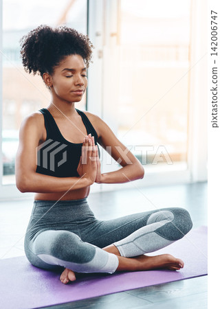 Praying hands, peace and woman on floor for meditation, zen and mental health wellness in house. Balance, mindfulness or gen z girl with spirituality, worship and gratitude for holistic stress relief Praying hands, peace and woman on floor for meditation, zen and mental health wellness in house. Balance, mindfulness or gen z girl with spirituality, worship and gratitude for holistic stress relief 142006747