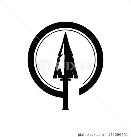 illustration of simple spear featuring a rustic and vintage design. illustration of simple spear featuring a rustic and vintage design. 142006791