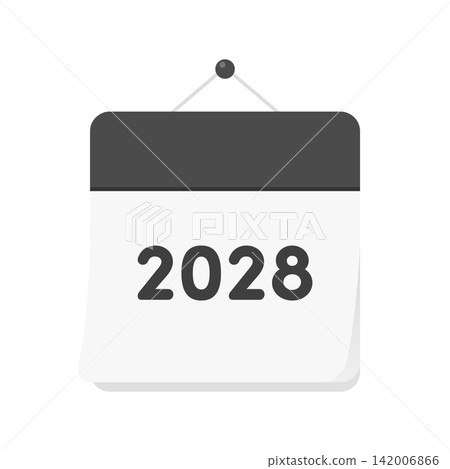 Icon of a black daily calendar for the year 2028 - Simple calendar and annual planning image illustration material Icon of a black daily calendar for the year 2028 - Simple calendar and annual planning image illustration material 142006866