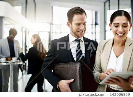 Business people, tablet and teamwork in office with support, planning and research in law firm lobby. Happy lawyer, attorney and paralegal reading on digital technology for legal case and good news Business people, tablet and teamwork in office with support, planning and research in law firm lobby. Happy lawyer, attorney and paralegal reading on digital technology for legal case and good news 142006869