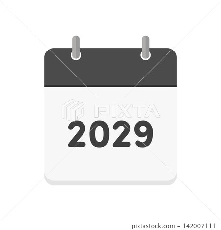 Icon of a black daily calendar for the year 2029 - Simple calendar and annual planning image illustration material Icon of a black daily calendar for the year 2029 - Simple calendar and annual planning image illustration material 142007111