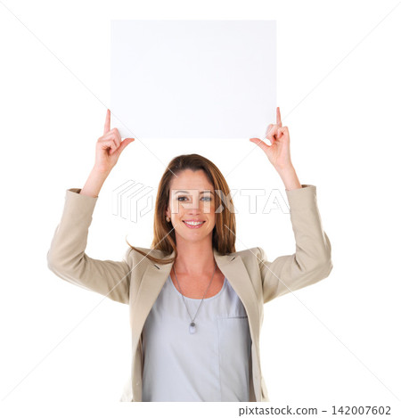 Woman, poster and advertising in portrait with mockup for display, product placement and branding on studio. Copywriter, blank or billboard sign by female person for marketing, announcement or design Woman, poster and advertising in portrait with mockup for display, product placement and branding on studio. Copywriter, blank or billboard sign by female person for marketing, announcement or design 142007602