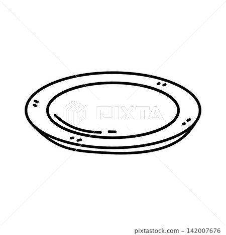 simple plate outline illustration for coloring simple plate outline illustration for coloring 142007676