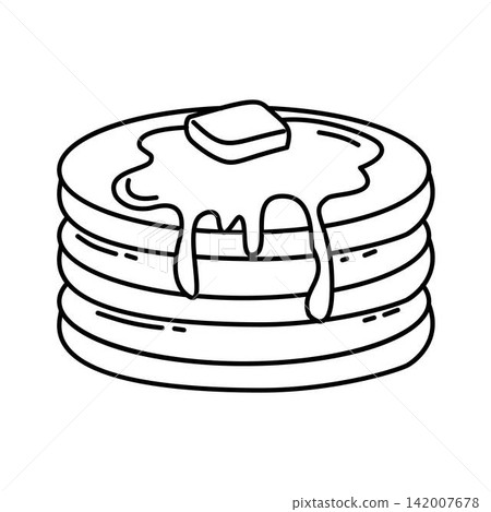 stack of pancakes with butter and syrup stack of pancakes with butter and syrup 142007678