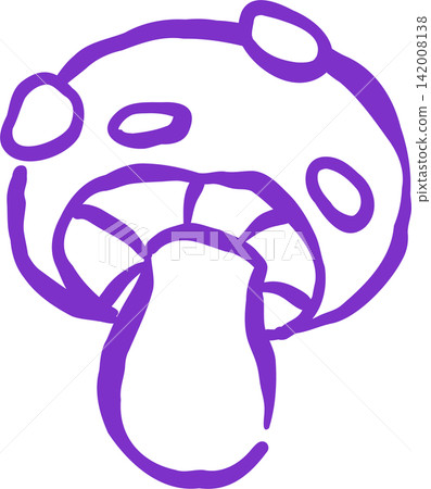 Cute Spooted Mushroom Outline Hand Drawn Illustration Cute Spooted Mushroom Outline Hand Drawn Illustration 142008138