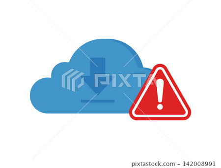 Cloud download error or failed connection alert stock illustration. Cloud download error or failed connection alert stock illustration. 142008991