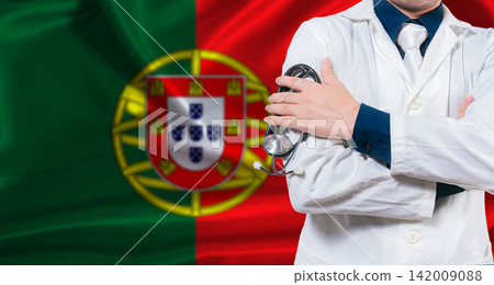 Portugal national health system, Medical professional holding sthetoscope isolated Portugal national health system, Medical professional holding sthetoscope isolated 142009088
