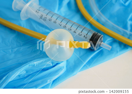 Foley catheter and urine drainage bag collect urine for disability or patient in hospital. Foley catheter and urine drainage bag collect urine for disability or patient in hospital. 142009155