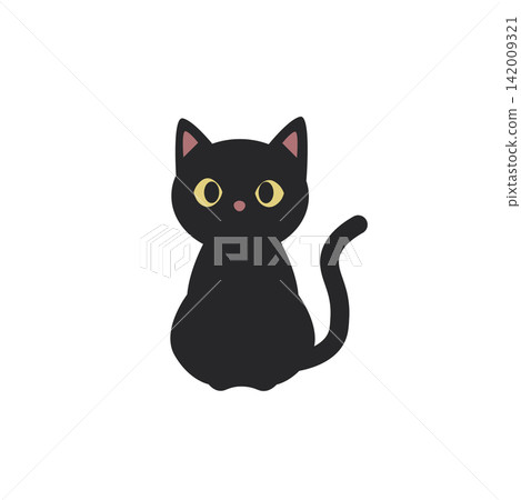 Halloween materials: Halloween black cat vector illustration, animal Halloween materials: Halloween black cat vector illustration, animal 142009321