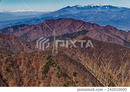 從西八山眺望八嶽山脈和北阿爾卑斯山脈。 從西八山眺望八嶽山脈和北阿爾卑斯山脈。 142010095