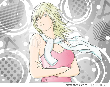 一位時尚性感金髮女郎的插圖 一位時尚性感金髮女郎的插圖 142010126