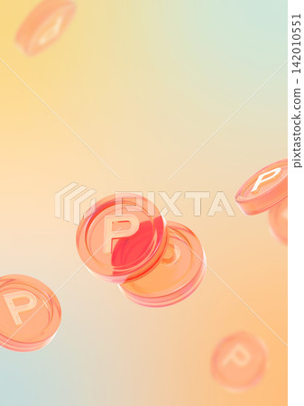 3D glass reward coins promo banner background template with copy space 3D glass reward coins promo banner background template with copy space 142010551