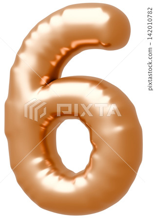 3D image_balloon_6_gold 3D image_balloon_6_gold 142010782