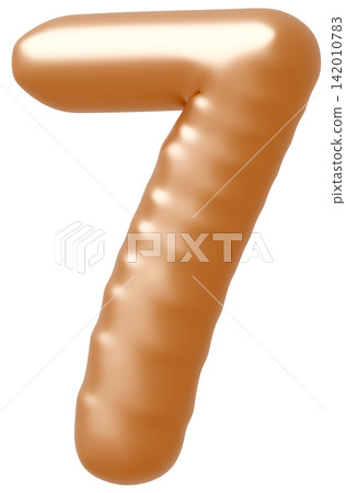 3D image_balloon_7_gold 3D image_balloon_7_gold 142010783