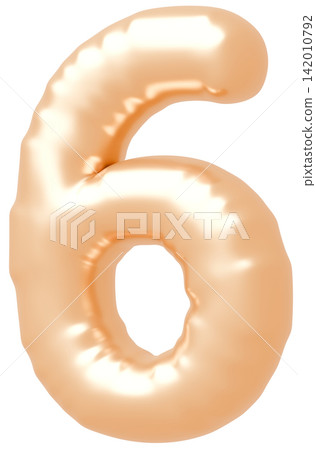 3D image_balloon_6_gold 3D image_balloon_6_gold 142010792