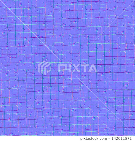 Rounded Rectangular Grid Normal Map with Grain 142011871