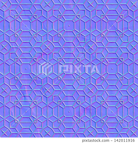 Textured Ornate Tile Normal Map Background Textured Ornate Tile Normal Map Background 142011916