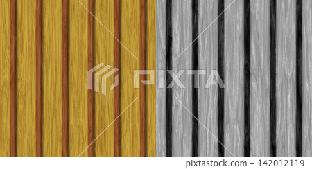 Weathered wooden plank painted in bright color. Wood texture via an alpha channel. 142012119