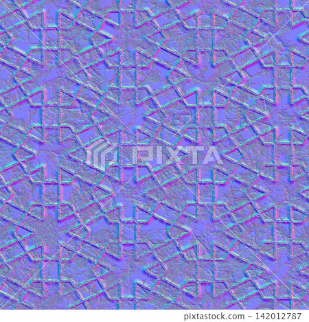 Eroded Islamic Star Pattern Normal Map Seamless Texture Eroded Islamic Star Pattern Normal Map Seamless Texture 142012787