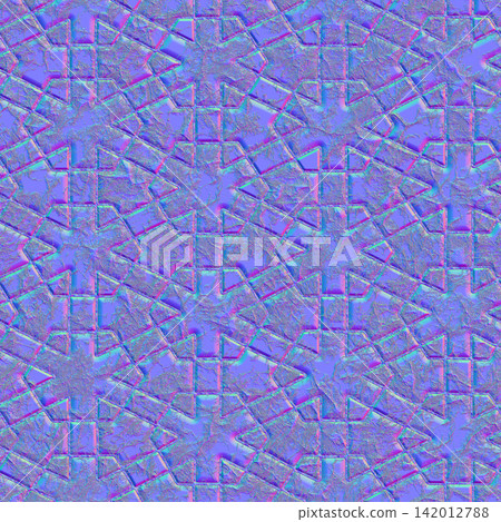 Weathered Islamic Geometric Ornament Normal Map Seamless Weathered Islamic Geometric Ornament Normal Map Seamless 142012788