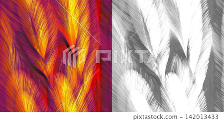 Seamless pattern of Phoenix Feather. Feather texture via an alpha channel. Seamless pattern of Phoenix Feather. Feather texture via an alpha channel. 142013433