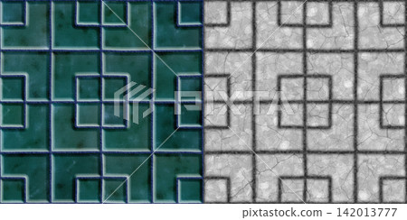 Seamless pattern of mosaic tile floor. Marble texture via an alpha channel. Seamless pattern of mosaic tile floor. Marble texture via an alpha channel. 142013777