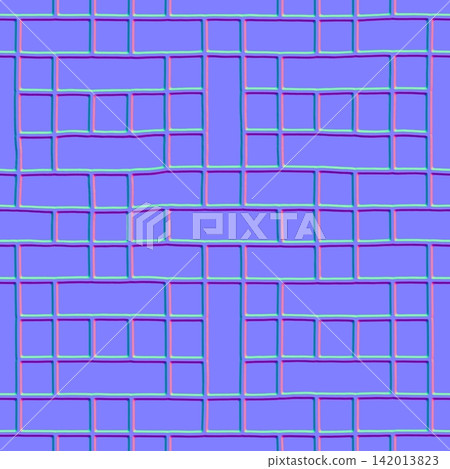 Deep Beveled Block Pattern Normal Map Seamless Texture 142013823