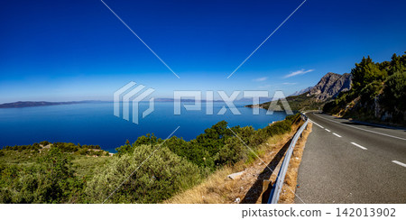 Scenic coastal road along the Adriatic Sea in Croatia Scenic coastal road along the Adriatic Sea in Croatia 142013902