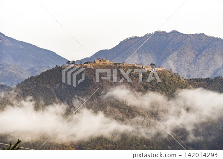 View of Takeda Castle Ruins from Ritsunkyo Gorge View of Takeda Castle Ruins from Ritsunkyo Gorge 142014293