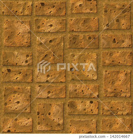 Orange Pitted Brick Stone Wall Seamless Texture Orange Pitted Brick Stone Wall Seamless Texture 142014667