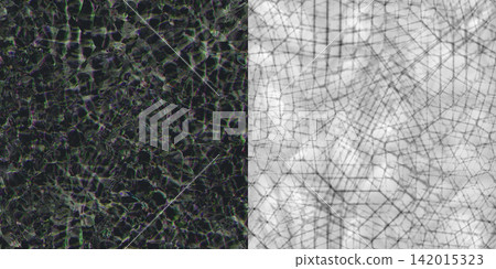 Blue Power Crystal and Map Comparison Split Seamless 142015323