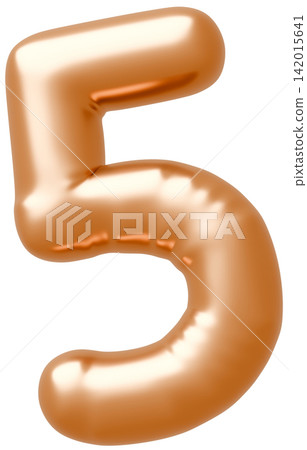 3D image_balloon_5_gold 3D image_balloon_5_gold 142015641