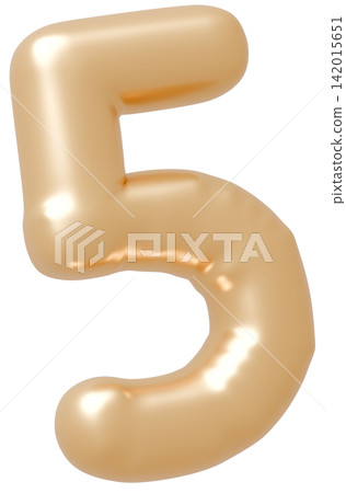 3D image_balloon_5_gold 3D image_balloon_5_gold 142015651