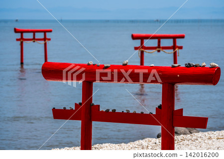 Ogyo Shrine's underwater torii gate at high tide [Tara-cho, Fujitsu-gun, Saga Prefecture] 142016200