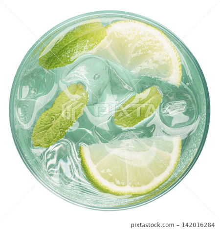 Fresh mojito cocktail lime mint ice Fresh mojito cocktail lime mint ice 142016284