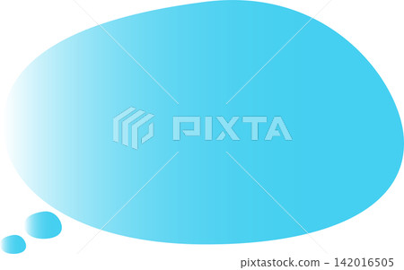 A simple, oval-shaped speech bubble in blue. The gradient is beautiful. 142016505