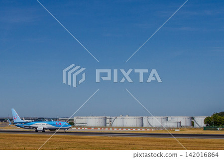 Boeing 737 MAX airplane of TUI airline taxiing at Brussels Airport Boeing 737 MAX airplane of TUI airline taxiing at Brussels Airport 142016864