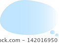 A simple light blue and blue gradient. Cute oval speech bubbles. 142016950