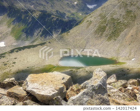 Todorka glacial lake Todorini Ochi Pirin Mountains Bulgaria near Bansko Todorka glacial lake Todorini Ochi Pirin Mountains Bulgaria near Bansko 142017424