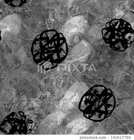 Black Wireframe Spheres on Marble Mask 142017760