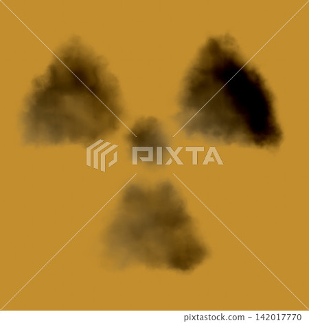 Dark Smoke Radiation Symbol in Yellow Sky 142017770