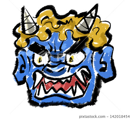 Blue demon - close-up of face Blue demon - close-up of face 142018454
